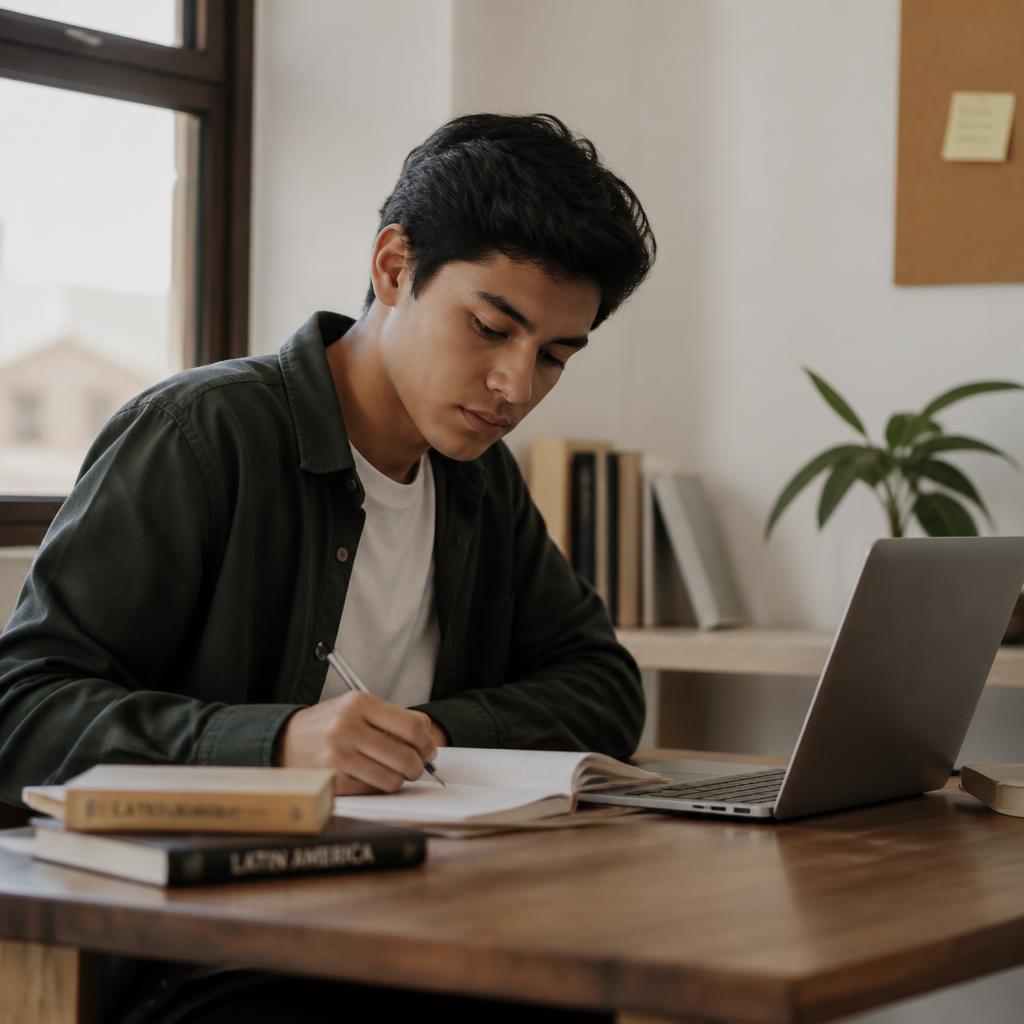 Alumno de AlphaTec estudiando desde casa